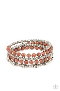 Paparazzi Road Trip Remix - Brown Stone Bracelet