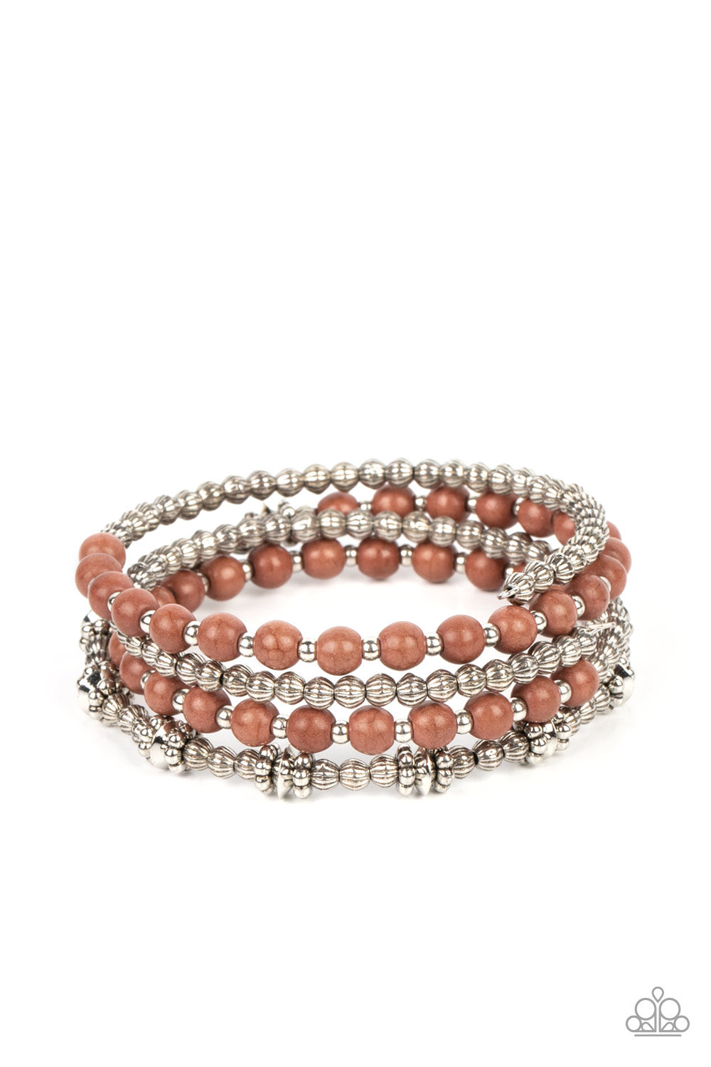 Paparazzi Road Trip Remix - Brown Stone Bracelet