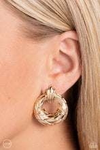 Load image into Gallery viewer, Paparazzi Metro Voyage - Gold Clip on Earring
