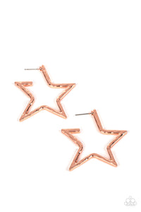 Paparazzi All-Star Attitude - Copper Earring