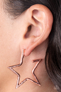 Paparazzi All-Star Attitude - Copper Earring