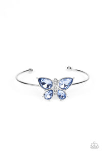 Paparazzi Butterfly Beatitude - Blue Rhinestone Bracelet