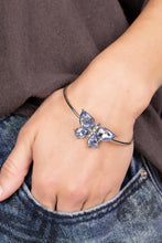 Load image into Gallery viewer, Paparazzi Butterfly Beatitude - Blue Rhinestone Bracelet
