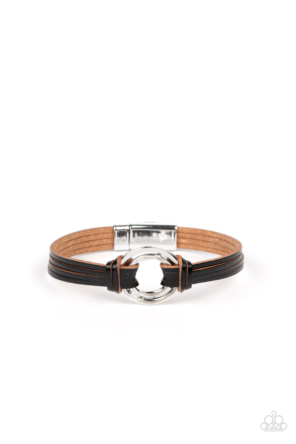Paparazzi Free Range Fashion - Black Leather Bracelet