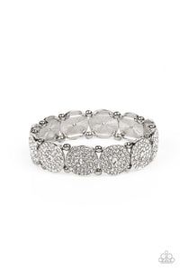 Paparazzi Palace Intrigue - White Rhinestone Bracelet