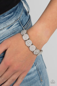 Paparazzi Palace Intrigue - White Rhinestone Bracelet