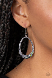 Paparazzi Seafoam Shimmer - Green Rhinestone Earring