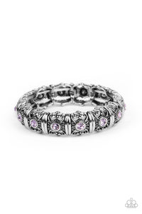 Paparazzi Ageless Glow - Purple Rhinestone Bracelet