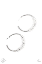 Load image into Gallery viewer, Paparazzi Bubble-Bursting Bling - White Hoop Earring
