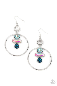 Paparazzi Geometric Glam - Blue Earring