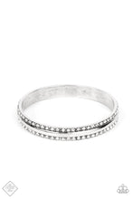 Load image into Gallery viewer, Paparazzi Forged Uproar - White Rhinestone Bangle
