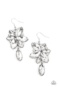 Paparazzi Radiant Retrospection - White Rhinestone Earring