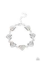 Load image into Gallery viewer, Paparazzi Catching Feelings - Rhinestone Heart Bracelet
