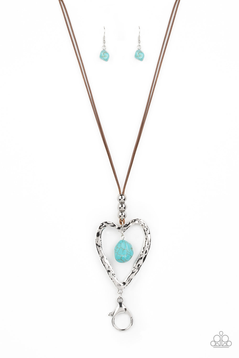 Paparazzi Santa Fe Sweetheart - Turquoise Lanyard