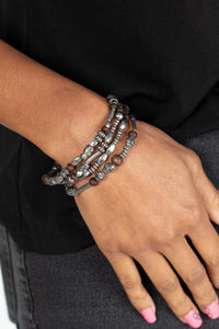 Paparazzi Jungle Jubilee - Brown & Silver Bracelet