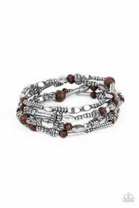 Paparazzi Jungle Jubilee - Brown & Silver Bracelet