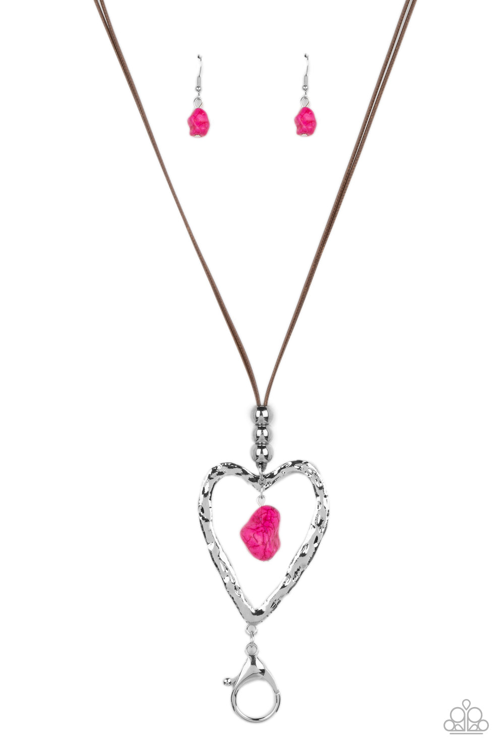 Paparazzi Santa Fe Sweetheart - Pink Stone Necklace
