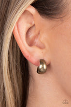 Load image into Gallery viewer, Paparazzi Burnished Beauty - Brass Hoop Earring
