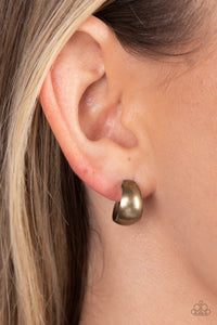 Paparazzi Burnished Beauty - Brass Hoop Earring