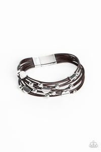 Paparazzi Aphrodite Ascending - Brown Leather Bracelet