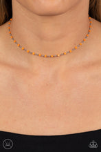 Load image into Gallery viewer, Paparazzi Neon Lights - Orange Choker Necklace
