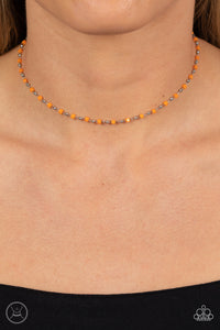 Paparazzi Neon Lights - Orange Choker Necklace