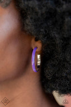 Load image into Gallery viewer, Paparazzi Groovy Glissando - Purple Hoop Earring
