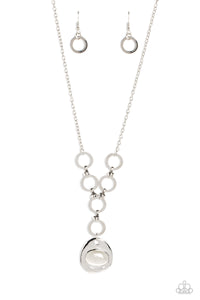 Paparazzi Get OVAL It - Silver Moonstone Necklace