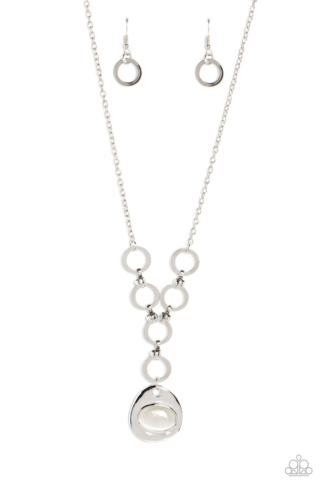 Paparazzi Get OVAL It - Silver Moonstone Necklace