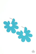 Load image into Gallery viewer, Paparazzi Flower Power Fantasy - Blue Hoop Earring
