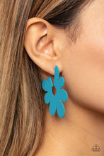 Load image into Gallery viewer, Paparazzi Flower Power Fantasy - Blue Hoop Earring
