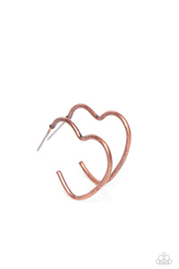 Paparazzi Burnished Beau - Copper Hoop Earring