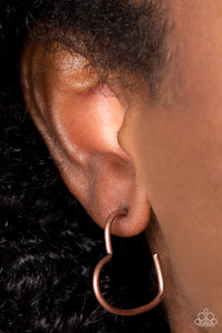 Paparazzi Burnished Beau - Copper Hoop Earring