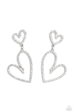 Load image into Gallery viewer, Paparazzi Doting Duo - White Rhinestone Earring
