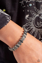 Load image into Gallery viewer, Paparazzi BURSTING the Midnight Oil - Silver Bracelet
