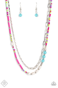 Paparazzi Coastal Composition - Pink Necklace