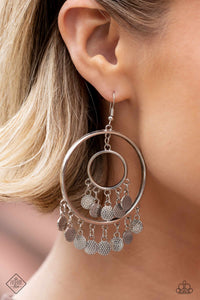 Paparazzi Caviar Command - Silver Earring