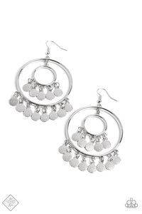 Paparazzi Caviar Command - Silver Earring