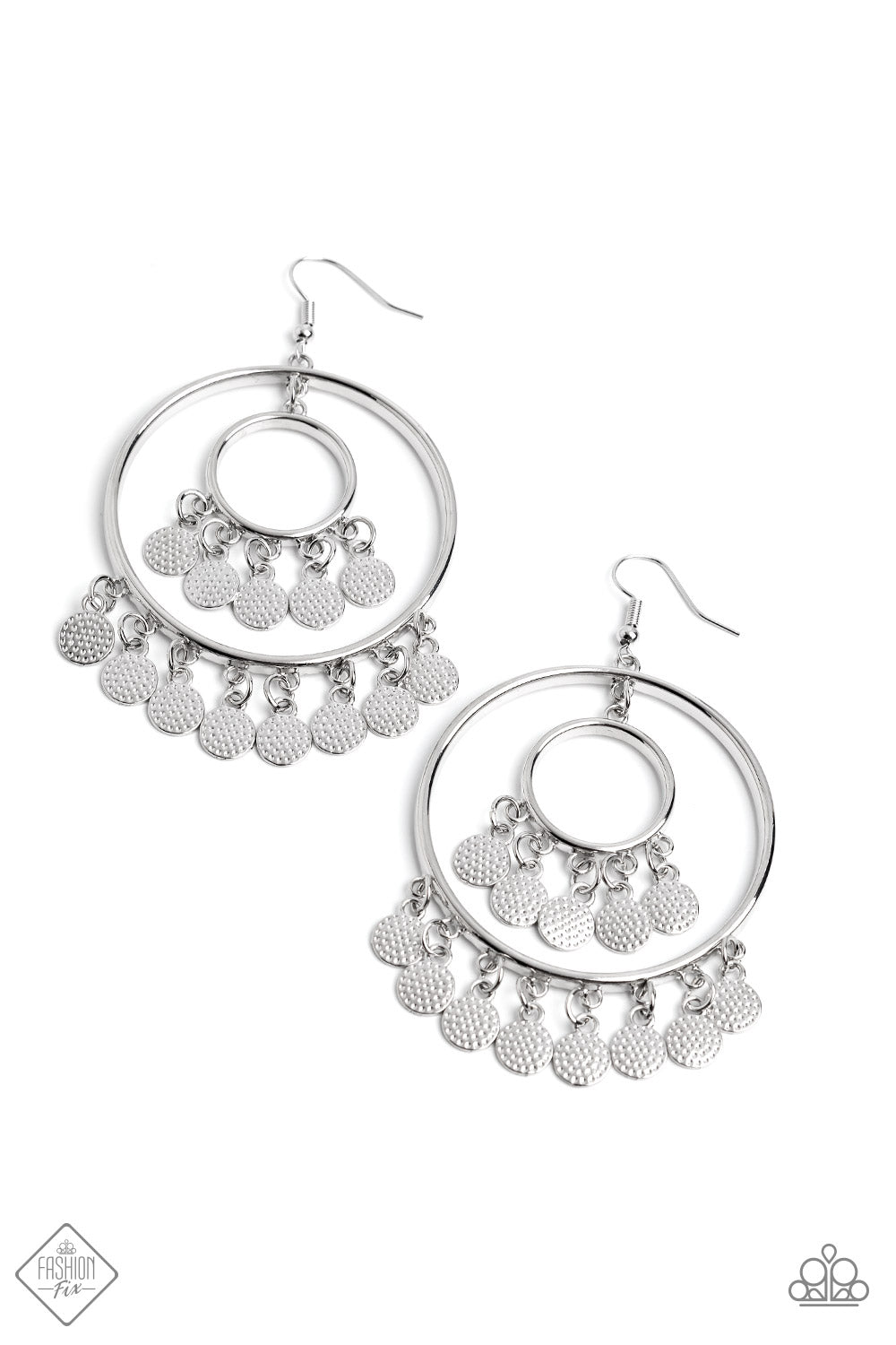 Paparazzi Caviar Command - Silver Earring