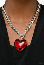 Load image into Gallery viewer, Paparazzi GLASSY-Hero - Red Heart Necklace
