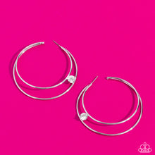 Load image into Gallery viewer, Paparazzi Theater HOOP - Silver Hoop Earring
