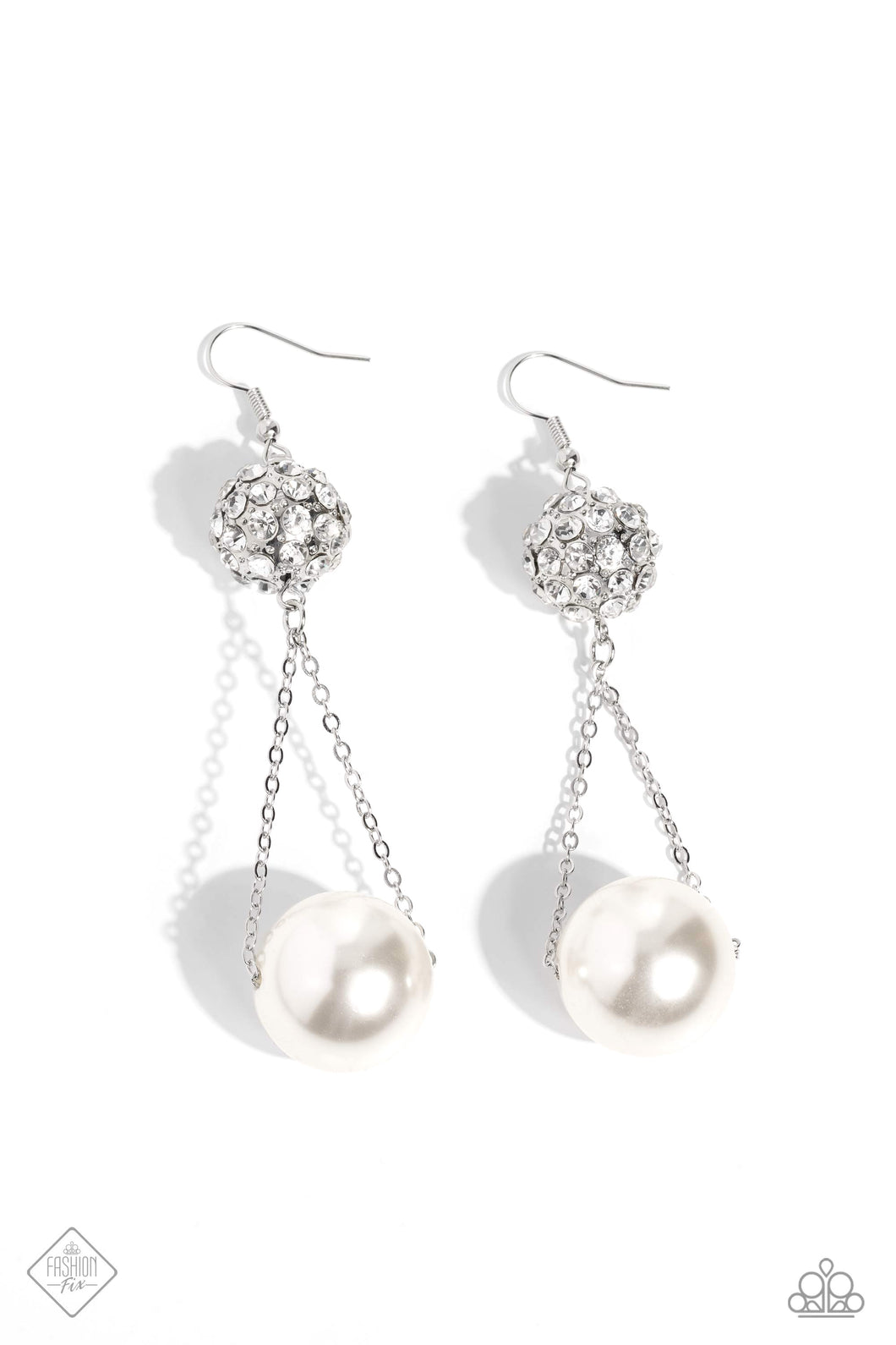 Paparazzi Ballerina Balance - White Pearl Earring