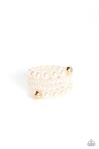 Paparazzi Pleasing Pirouette - Gold Pearl Bracelet