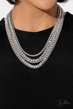 Load image into Gallery viewer, Paparazzi Tenacious - Silver Rhinestone Necklace
