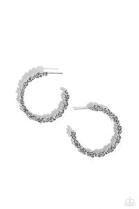 Paparazzi Braided Bravado - Silver Hoop