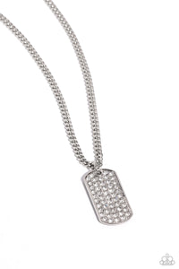 Paparazzi Glitzy Gauge - Silver Rhinestone Necklace