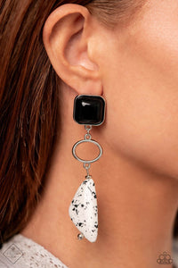 Paparazzi High-End Hallmark - Black Earring