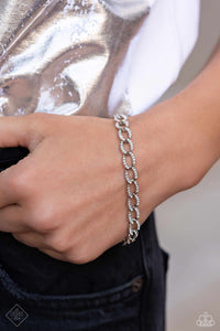 Paparazzi Freethinking Finish - White Rhinestone Bracelet