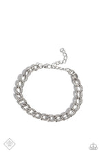 Load image into Gallery viewer, Paparazzi Freethinking Finish - White Rhinestone Bracelet
