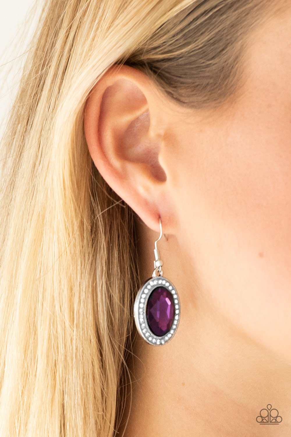 Paparazzi - Only FAME In Town - Purple Earrings